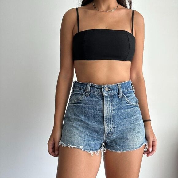 Vintage Levi's 70s Orange Tab SF207 Rare High Rise Cutoff Denim Shorts - Picture 1 of 11